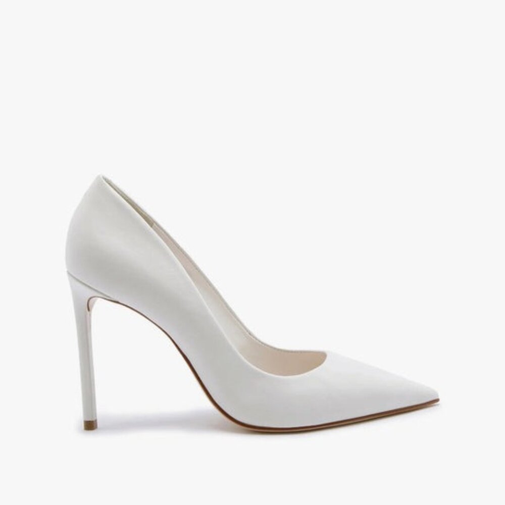 Schutz Lou Pump in White high heel pointed toe wedding reception brial stiletto